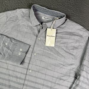 Tommy Bahama Shirt Mens XL Gray Patterned Long Sleeve Button Up NEW